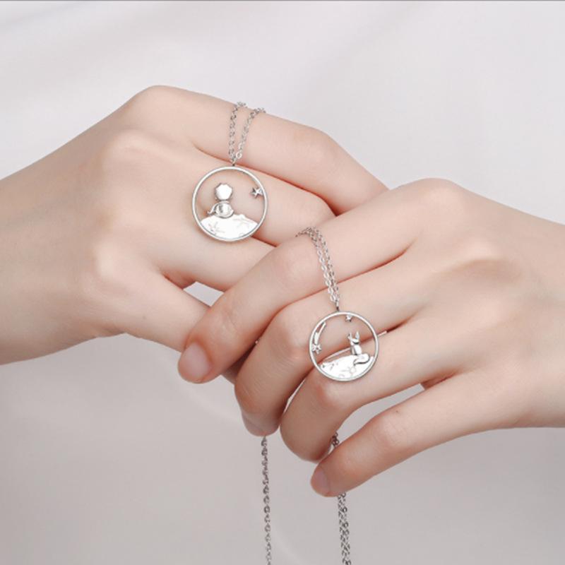 Fashion Cute Prince Little Fox Pendant Necklaces Choker Couple Necklaces Pendants Women Jewelry Accessories Valentine's Day Gift