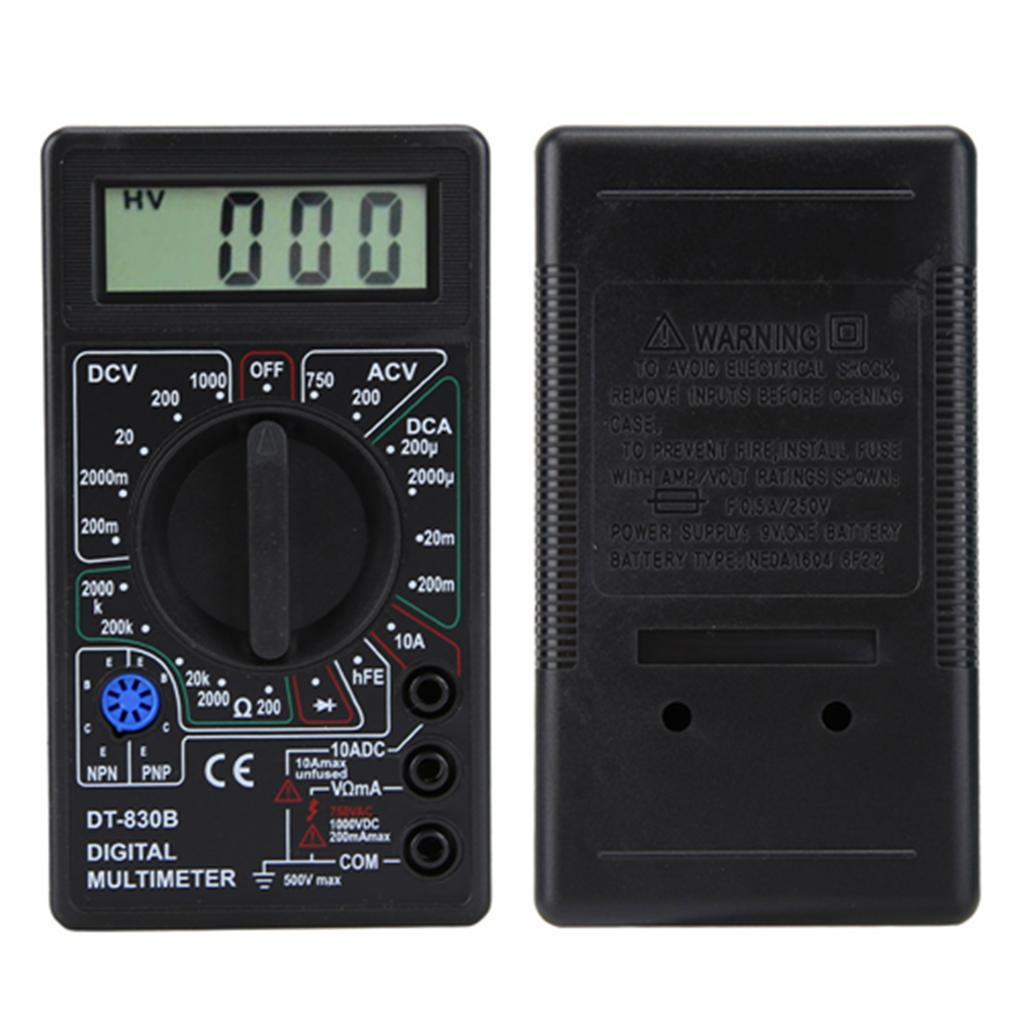 DT 830B Multifunctional Portable LCD Digital Multimeter Amp Volt Ohm Tester Voltmeter Ohmmeter MeterDT 830B Black