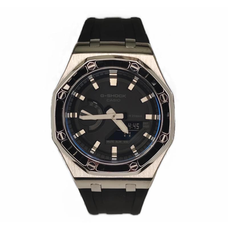 

CASIO Unisex Liquid Crystal,Analog Dual Display Series 44mm Black Watch GA-2100-1A1(Watch3--)