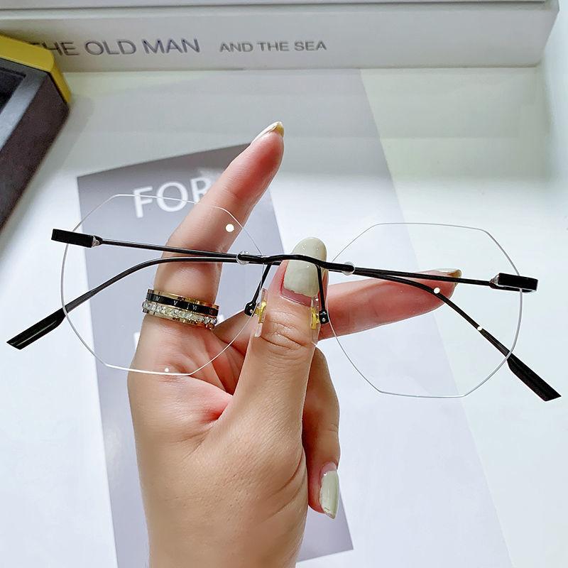 

Reading Glasses Modern Anti Blue Light Glasses Rimless Glasses Versatile Computer Spectacles For Driving Fishing Fashion Styling чорний