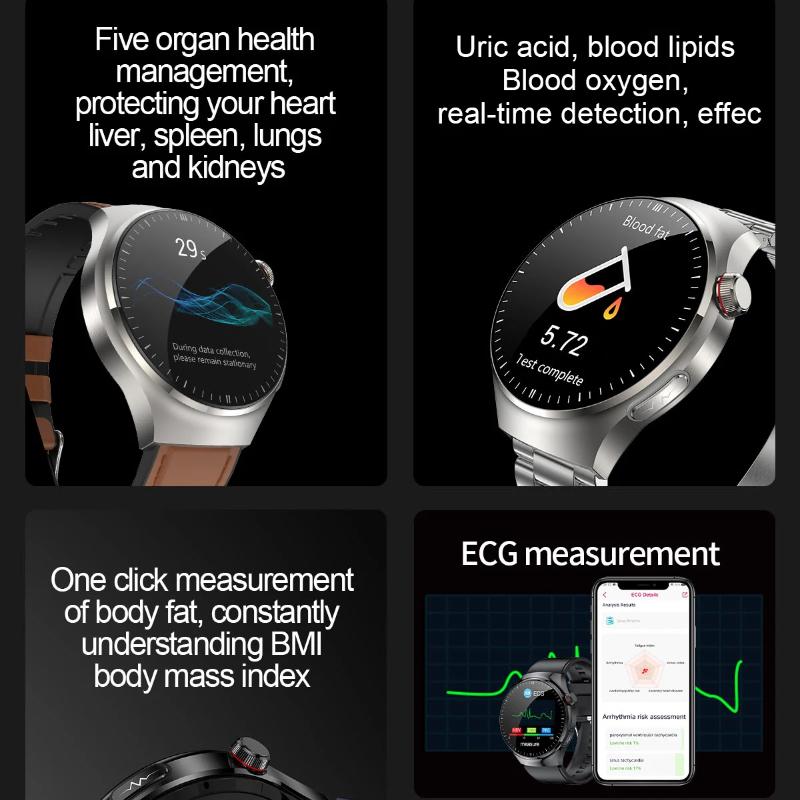 2025 Neue Präzise Blutfette Harnsäure Smartwatch Für Männer EKG+PPG Uhr Outdoor Sport Bluetooth Anruf Gesundheit Smartwatches
