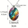 Vintage-Inspired Boho Necklace with Colorful Abstract Glass Pendant