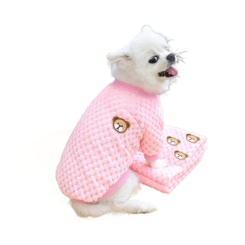 Autumn/Winter Fleece Plaid Clothes: Two-Legged Outfits for Small and Large Dogs & Cats, Suitable for French Bulldogs.