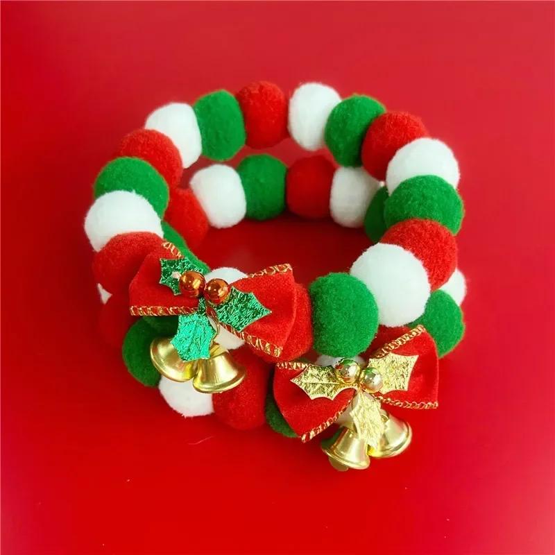 Christmas Dog Necklace Bowties Collar for Small Dog Cat Bow Tie Collar Christmas Dog Grooming Accessories Pet Supplies