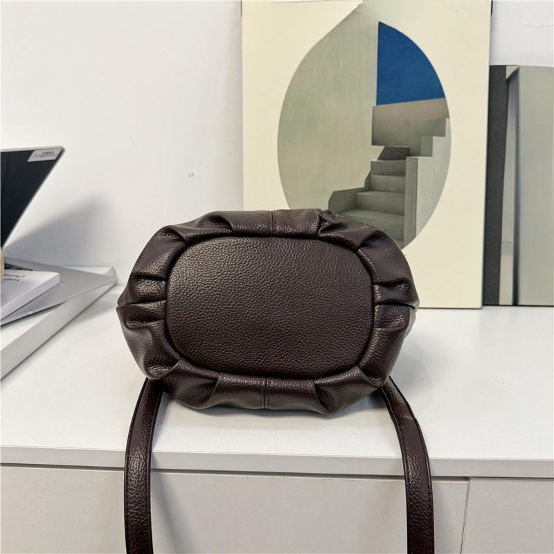 Vintage Ruched Leather Handbag for Women, Soft Multi-pocket Shoulder Crossbody Bag, Casual Large Capacity Hobo Purse for Daily Work Travel