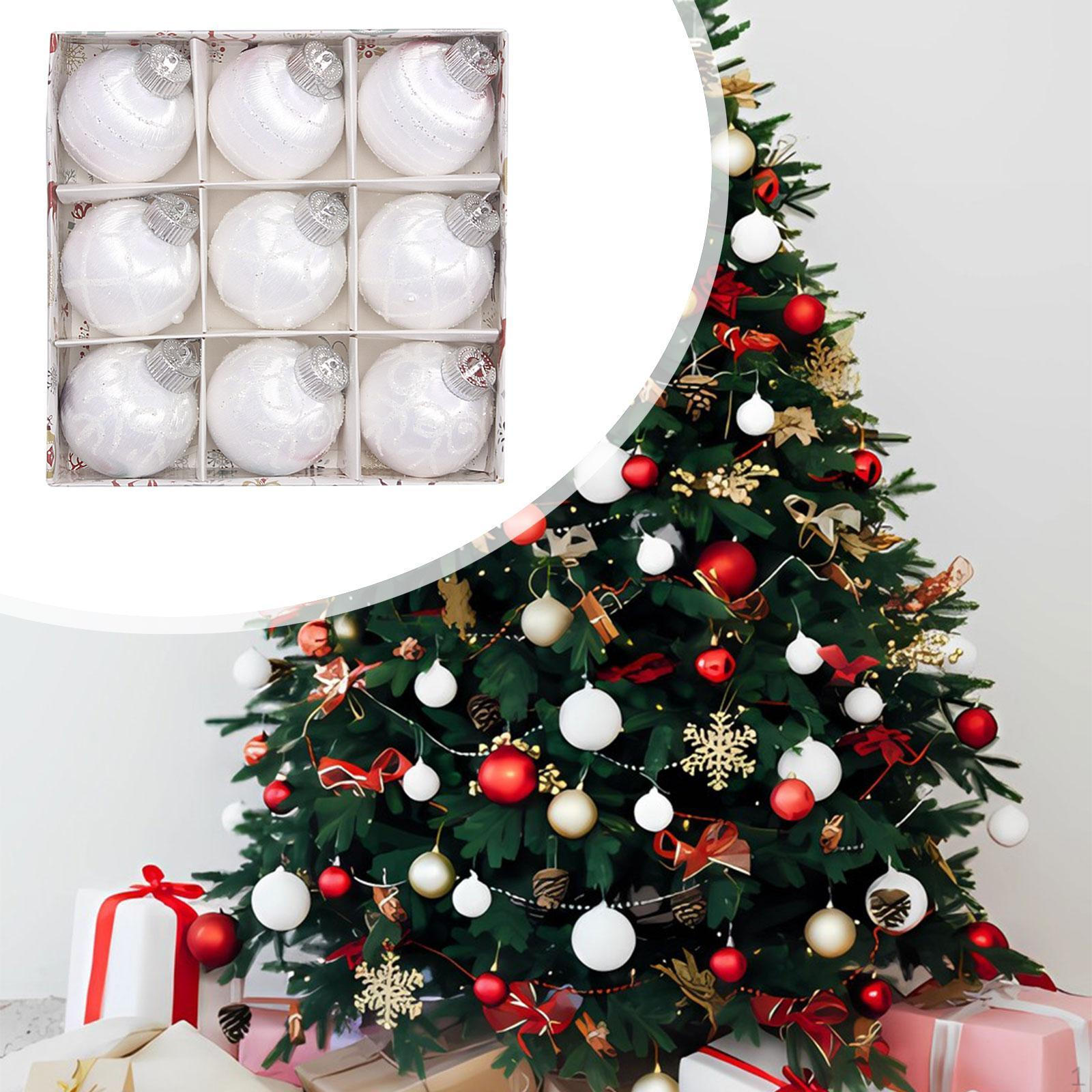 

9 шт. Рождественские шары, украшения для дома, подвески, елочные украшения для фестиваля White