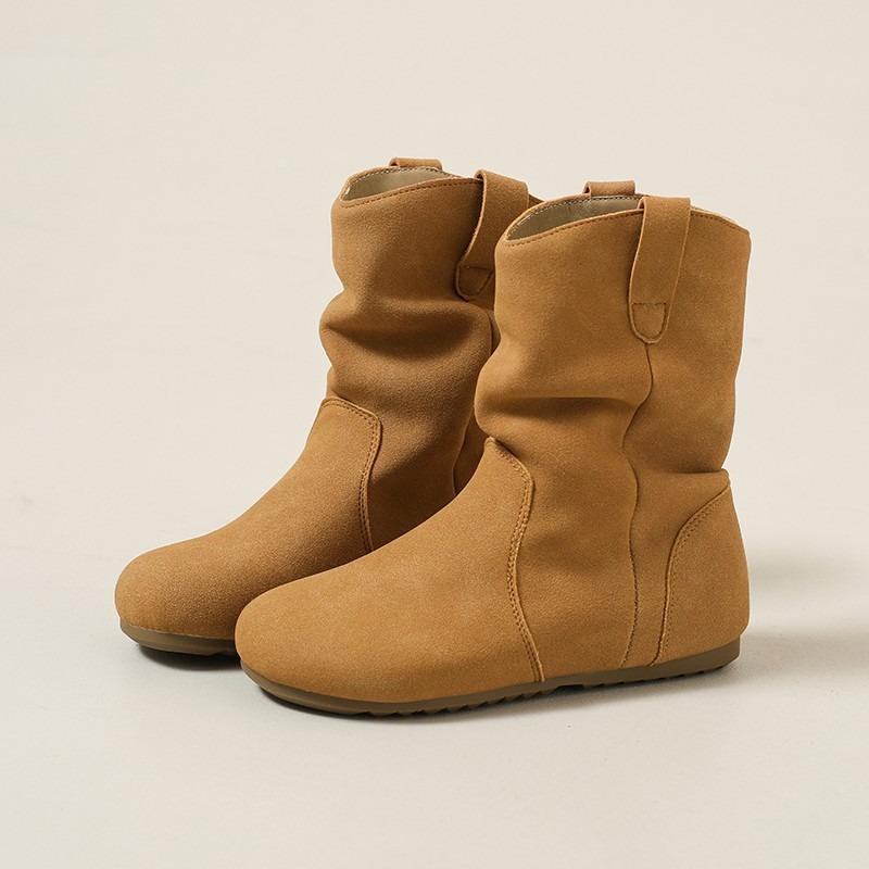 Vintage Lazy Wind Western Pile Boots Women's Autumn and Winter New Martin Boots Women's Knight Boots Short Boots Boots