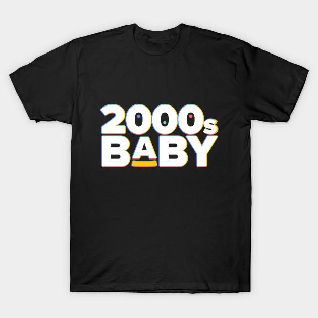 Men Black Print T-shirt 2000S Baby Shirt Generation Z Shirt No-Cut Transfer Paper Print Cotton Tshirt L