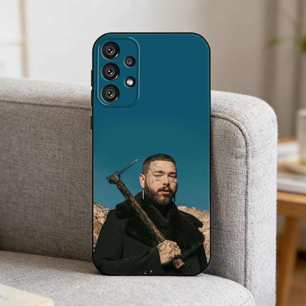 King P-Post M-Malone    Phone Case For Samsung S25,S24,S21,S22,S23,S30,Ultra,S20,Plus,Fe,Note,10,9,5G Black Cover
