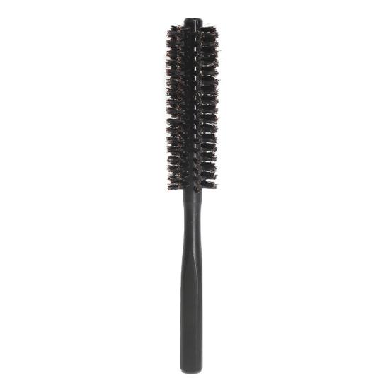 

Boar Bristle Round Hair Brush Portable Hair Straightening Curling Volumizing Detangling Brush Men Women Hair Comb with Wooden Handle чёрный