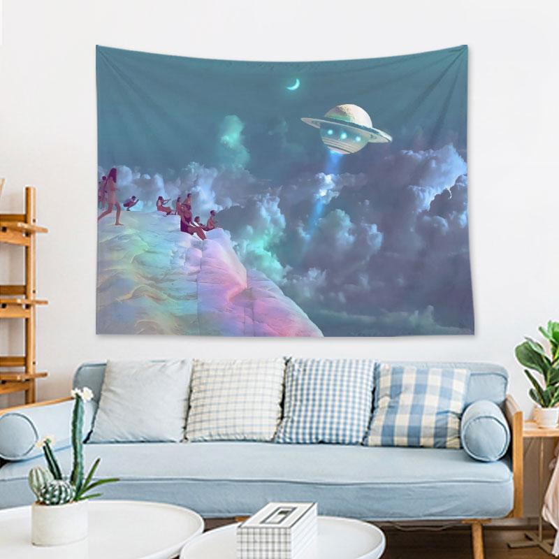 Pink Moon Star Tapestry Bohemian Style Decorative Room Tapestry Living Room Wall Canvas Wall Decorative Tapestry