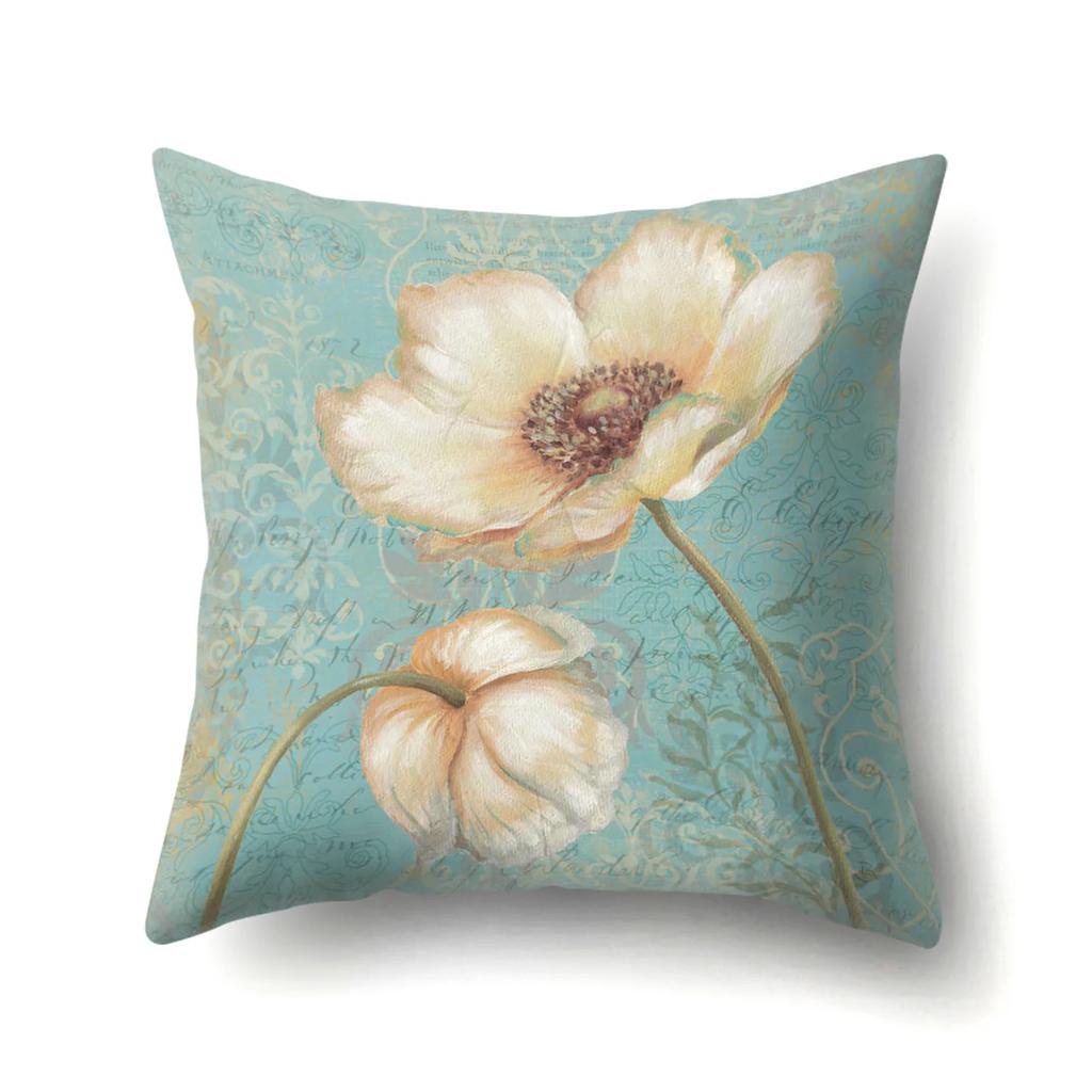 Home Decoration Living Room Sofa Pillowcase Garden  Oil Painting  Cushion Cover Polyester Pillow 45x45cm