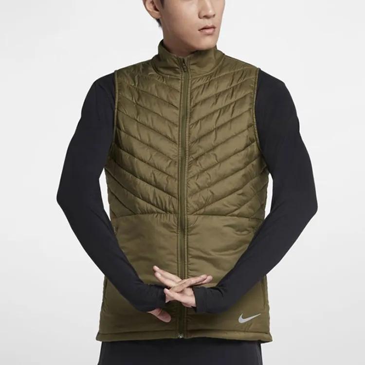 Nike Vests Men's Army Green Stand Collar Moderate Other (Unisex) Vests AH0547 395