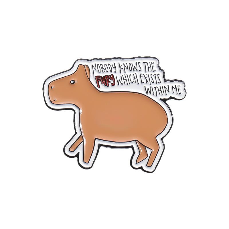 

Trendy Badge Capybara Unique Cartoon Animal Brooch Metal Pin For Accessories Fashionable