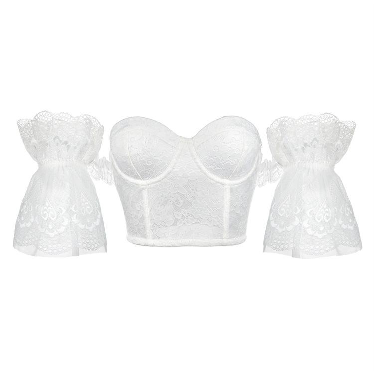 JYL TS сексуальный дышащий кружевной бюстгальтер с короткими рукавами для женщин XXL белый