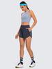 CRZ YOGA Oddychające szorty do biegania z 7cm granatowe Rozmiar M Damskie Szybkoschnąca podszewka, Długość nogawki wewnętrznej, Niebieski,
