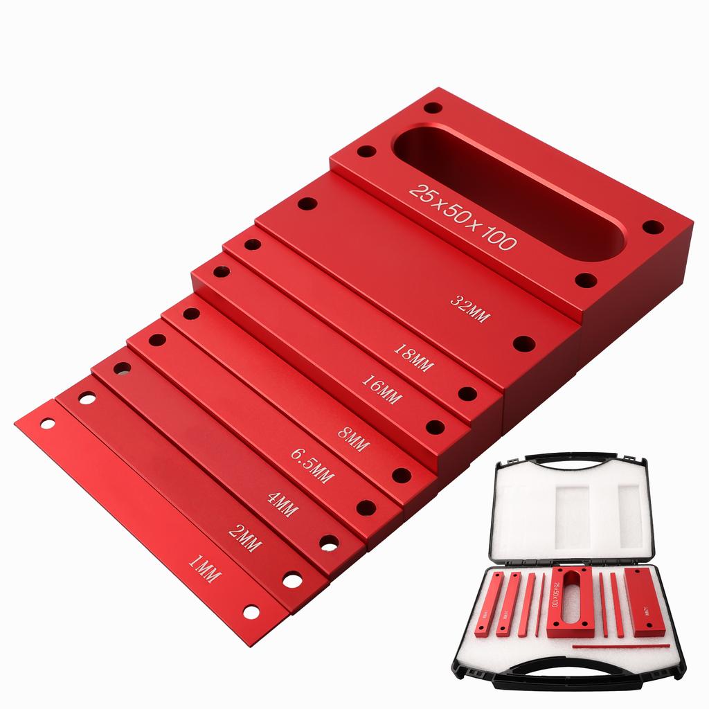 9PCS Metric Height Gauge Precision Aluminum Alloy Setup Bars For Table Saw Setup And Woodworking Precision Tasks