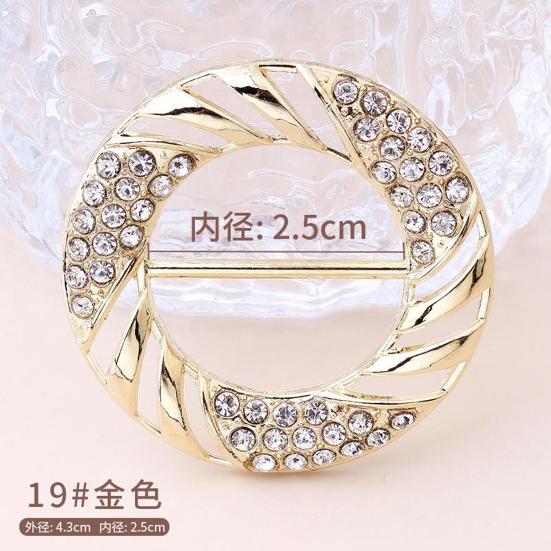 T-Shirt Saum Geknoteter Broschenring Kleidung Accessoires Mode Perlen Taille Metall Ecke Geknoteter Verschluss Seidenschal Hemden Schnallen