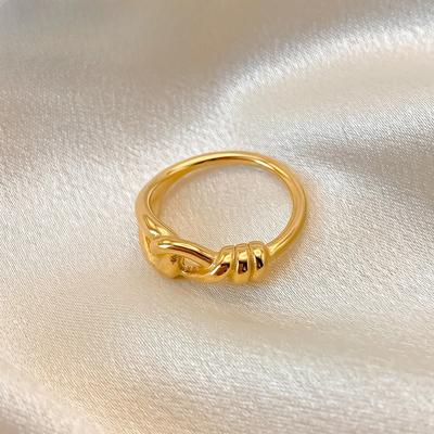 Manco Fashion Stainless Steel Jewelry Twisted Tie Round Personalized Ring Women's Waterproof Jewelry Gift Sales Wholesale