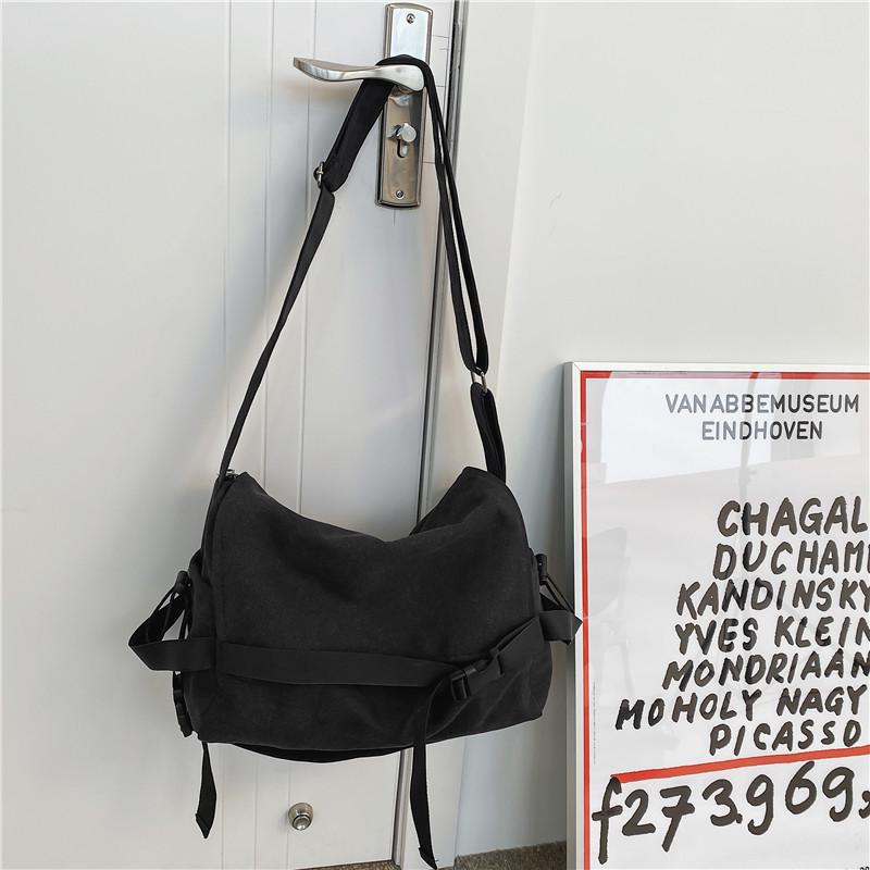 Men's Large Capacity Canvas Messenger Bag - Casual, Simple, Student and Boys' Shoulder Bag