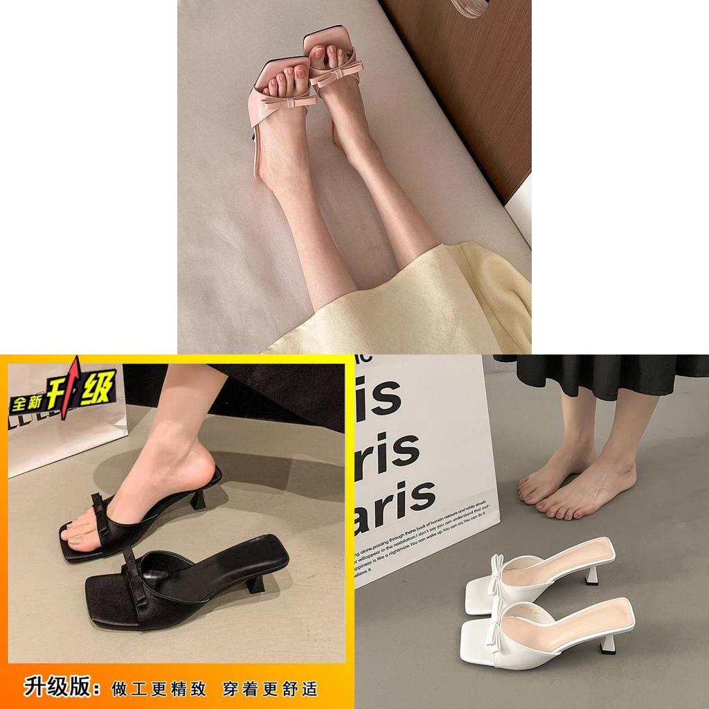 Summer Butterfly Bow Flat Sandals For Women With Rubber Sole For Casual Wear
