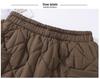 2025 Autumn/Winter Warm Elastic Waist Cotton Pants for Middle-Aged & Elderly Women - High Waist Slim Fit
