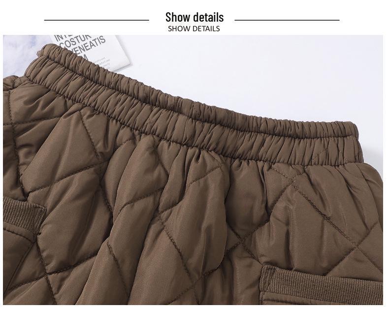 2025 Autumn/Winter Warm Elastic Waist Cotton Pants for Middle-Aged & Elderly Women - High Waist Slim Fit