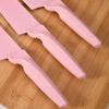 CHUYIREN Kitchen Knife Set, Pink Knife Set, High Carbon Stainless Steel Non-Stick Coated Chef Knife Set with Scissors and Sharpener for Women and Girl