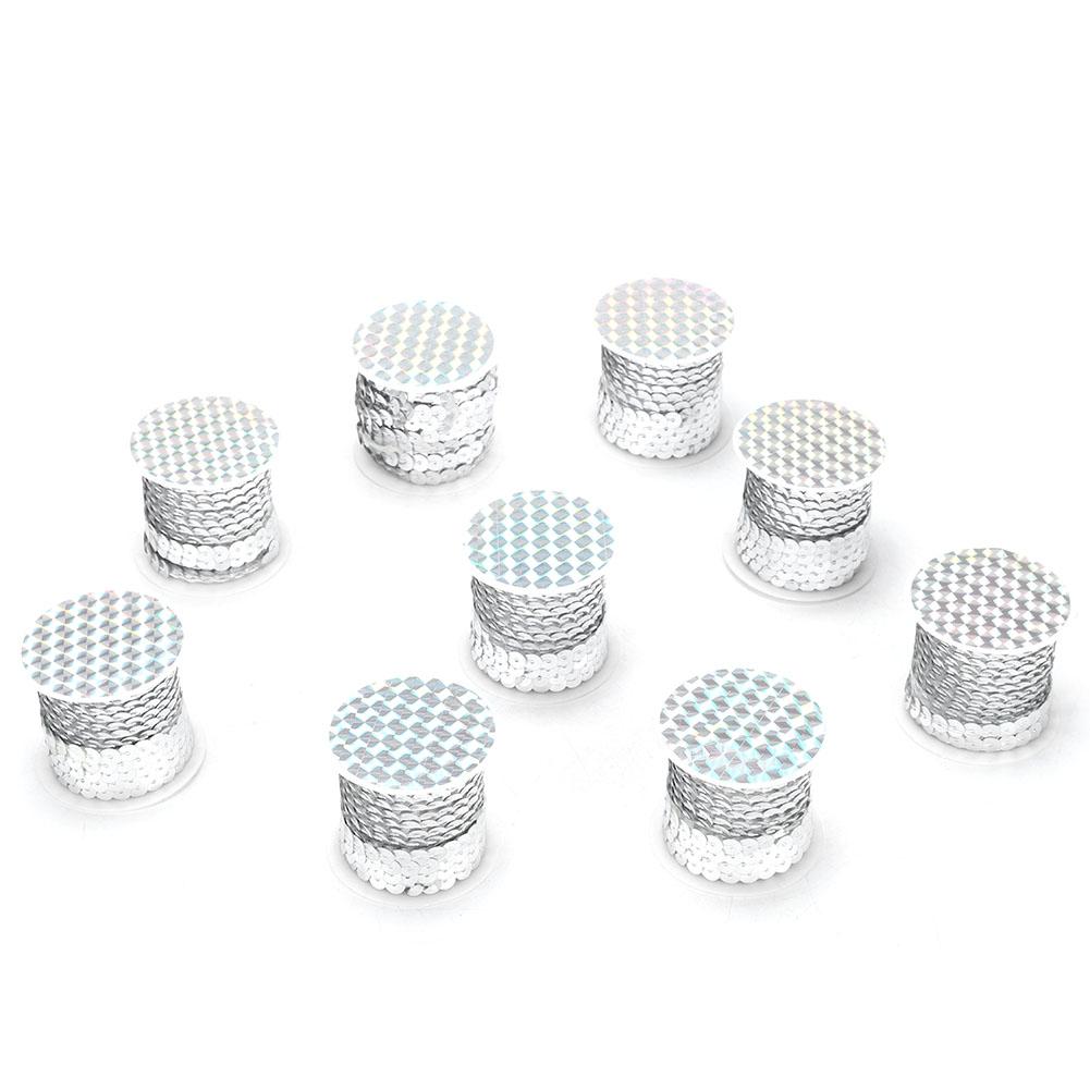 

9 Rolls Sequin String 6mm Art Craft PVC Cloth Auxiliary Decorative Accessory 5Yard less thanbr(Golden )