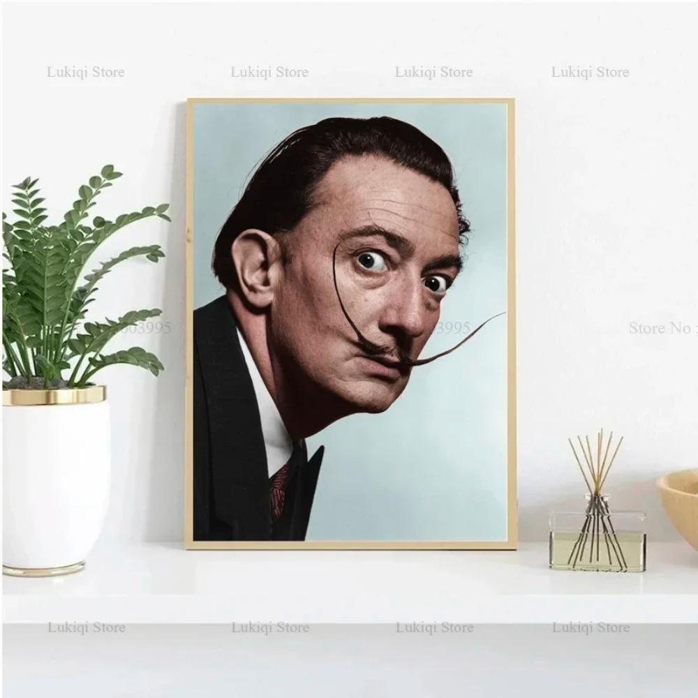 Poster Imprimeuri Portret Alb Negru Salvador Dali Fierbinte Cadouri Artist Pop Pictură pe Pânză Artă de Perete Imagine Living Decor Acasă