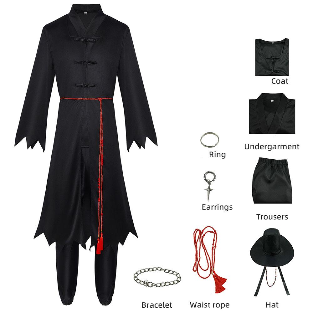 

Children Demon Hunters Saja Boys Cosplay Costume Halloween Girls Boys Kpop Saja Costume Tops Pants Hat Earrings Set Party Stage Kids 150 (XS) Size