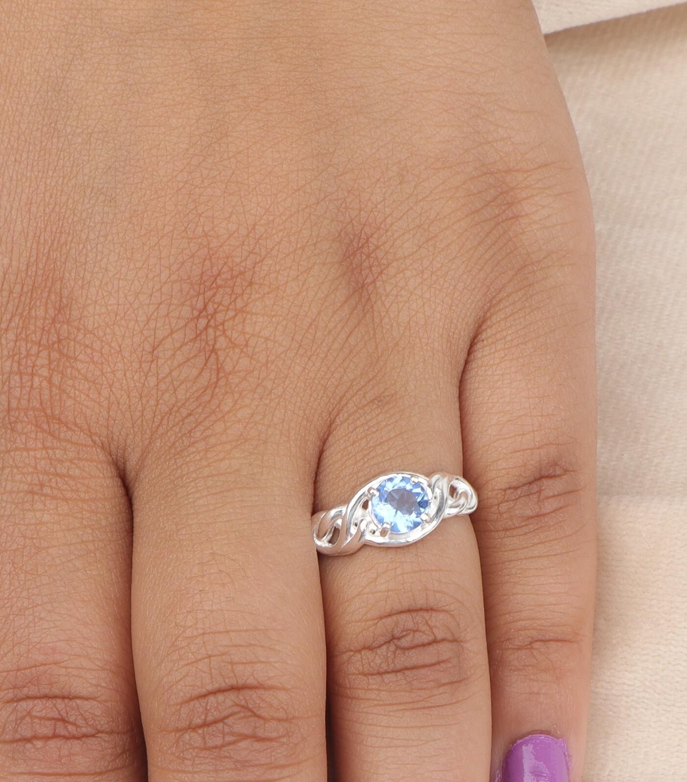 

Натуральный Танзанит Драгоценный Камень 925 Стерлинговое Серебро Ювелирные Изделия Вечернее Кольцо Для Женщин CZR-6-15 13