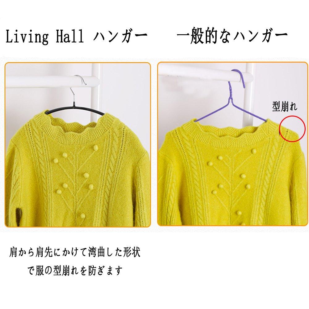 Living Hall Laundry Black Hangers, Non-Slip Space-Saving Hangers, Human-Shaped, Storage, 10-Pack, (Black, 10)