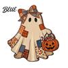 Rustic Wood Sign Halloween Ghost Welcome Door Hanger, Cute Wooden with Witch Hat & Pumpkin Hanger Elements, Fall Indoor Outdoor Wall Decor for Holiday