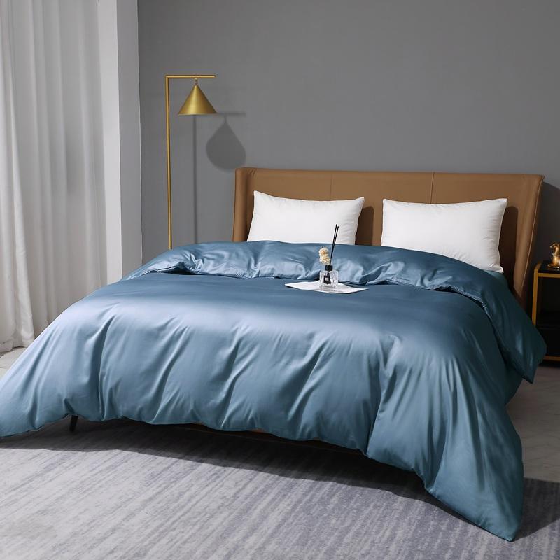 

100 Thread Count Cotton Satin Long staple Cotton Quilt Cover Comfortable Premium Quality Solid Color Quilt Cover Deluxe Double King 2pc pillowcase48x74