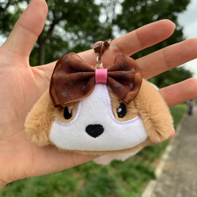 Cute Plushie Puppy Keychains Cartoon Dog Bag Charm Lovely Accessories for Women Kawaii Plush Animal Pendant Gift Key Chain