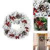 Stunning Wall Hanging Christmas Wreath With White Ornaments And Red Berries For Festive Decor