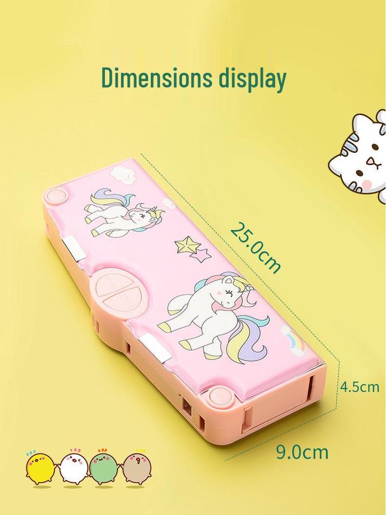 Multifunctional Large Capacity Double Layer Children's Pencil Case for Boys and Girls - Cute Plastic Box
