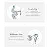 MODIAN Fashion Black Color Snake Stud Earrings 925 Sterling Silver Long Tassel Charm Earrings For Women Hypoallergenic Jewelry