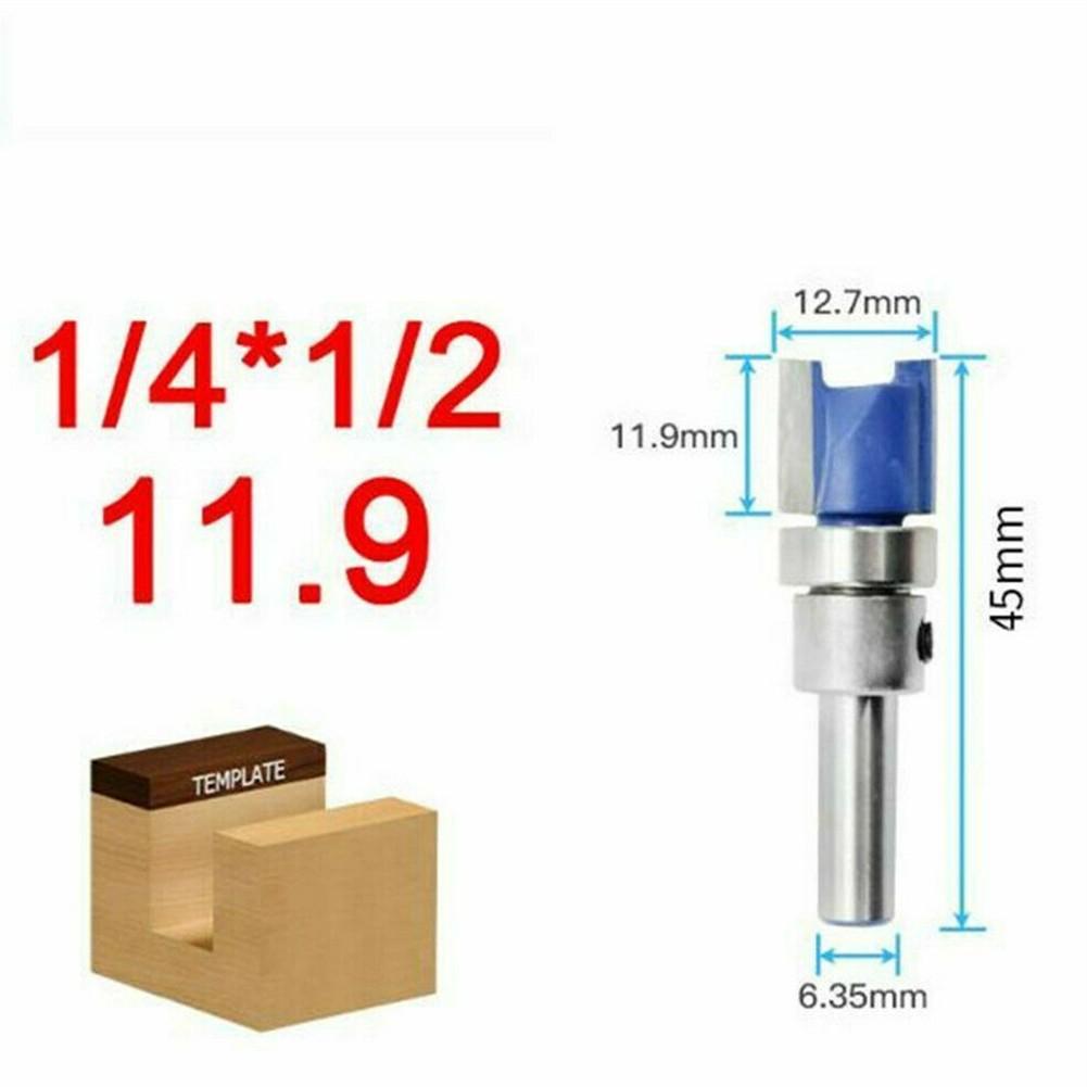 3PCS 1/4" Shank Cutting Straight Router Bit Flush Trim Woodwork Milling Cutter