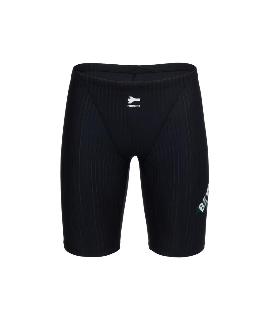 Lenomasuyeongbog Men'S Lettering Half-Length Swimsuit Black Rn-Ms2G505-Bk