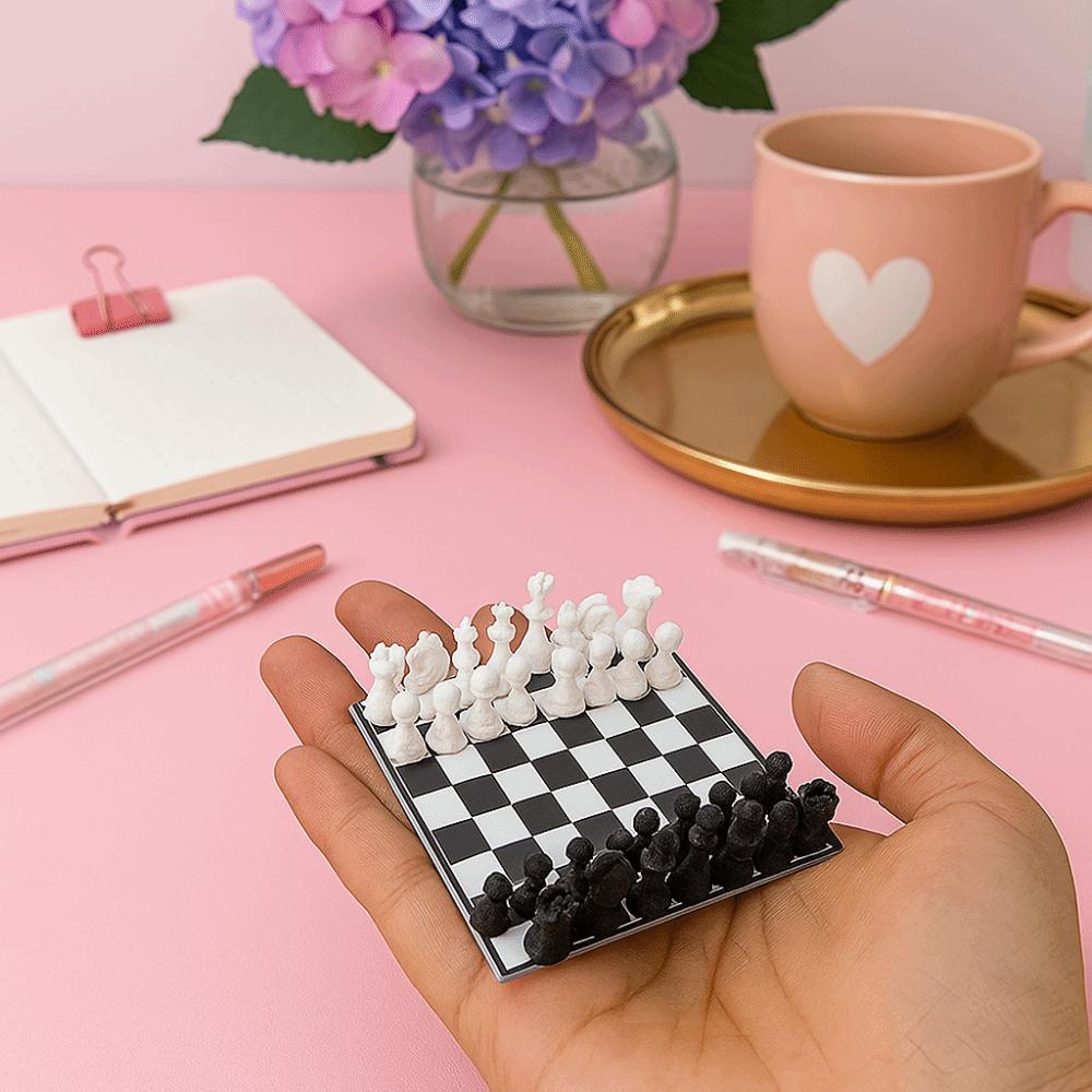 Handmade International Chess 1/12 Scale International Chess Set  Miniature Collection