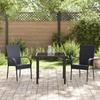 VidaXL Ensemble de Salle à Manger de Jardin de 3 Pièces Noir Poly Rattan 3379401