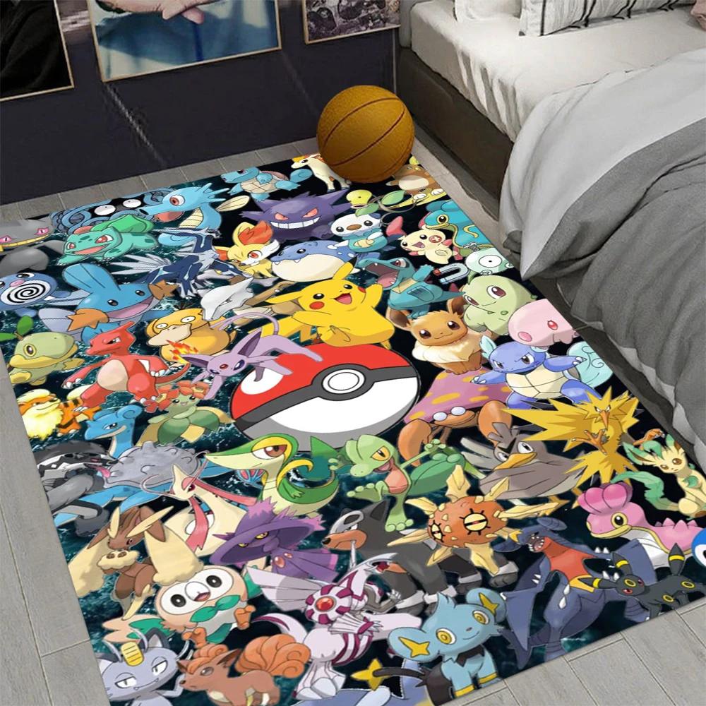 MINISO Pokemon Theme Carpet for Living Room Decor Man's Cave Boy's Bedroom Leisure Sofa Mat Welcome Rug Kid's Favorite Gifts