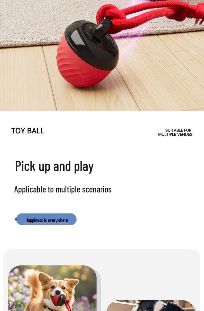 Pet Bounce Ball: Bite-resistant Electric Yo-yo Teaser for Dogs & Cats