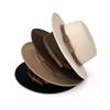 Belt Buckle Felt Hat Elegant Women Jazz Hat Trendy Woolen Flat Top Hat  Outdoor Activities
