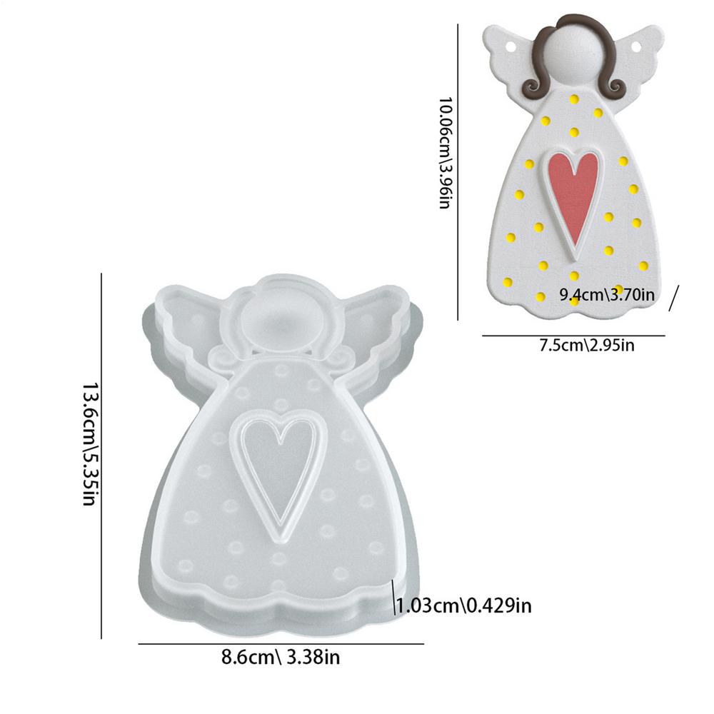Little Angel Wings Girl Silicone Mold Casting Mold Christmas Pendant Casting Cement Moulds Christmas Gypsum Casting Angel Mold