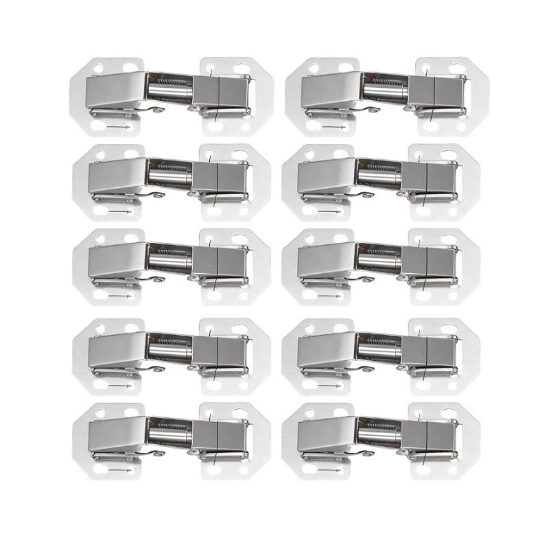 2/4/8/10pcs Cabinet Hinges 90 Degrees Without Drilling Cabinet Door Hinges With Screws For Bathroom Wardrobes