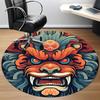 1pc Dragon Mask Office Round Area Rug, Under Office Chairs Bedroom Living Room Home Decor, Room Deco