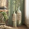 French Wrought Iron Retro Decorative Floor Vase for Living Room or Hotel Entrance
